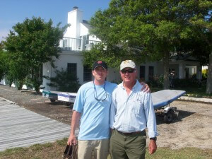 Jonny and Captain Tom at the Corinthian Yacht Club.