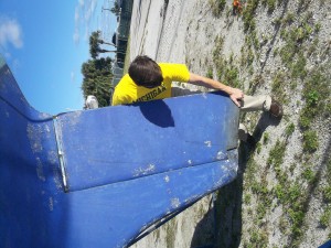 Jeff testing the rudder