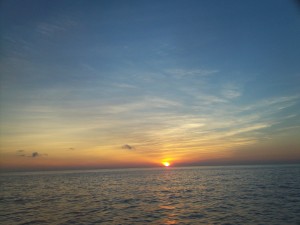 Sunset about four miles off Barnegat Light