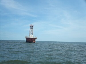 One of the many lighthouses that mark the Delaware River shoals.