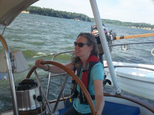 Margaret at the helm.