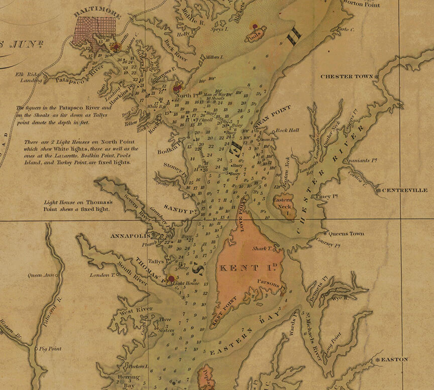 From and 1840 survey by Fielding Lucas in the Office of Coast Survey's Historical Map and Chart Collection
