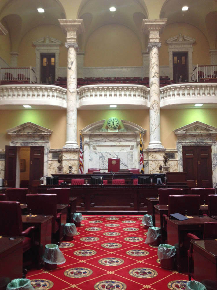 In the legislative chamber inside the capitol