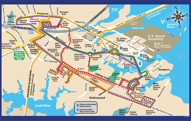 Annapolis public transit map, from the City of Annapolis website