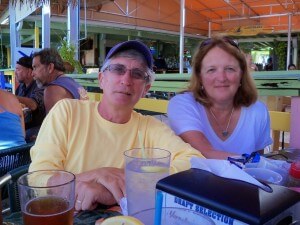 My folks with cocktails...golf probably just finished.