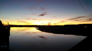 Dusk over the low tide marsh as I was heading home.