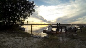 Sunset over the marsh from St. Mary's Boat Services