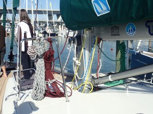 Some of the setup at the mast of Aventura