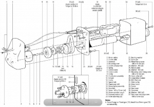 Exploded diagram of a Raymarine Linear Drive Type 2 Autopilot