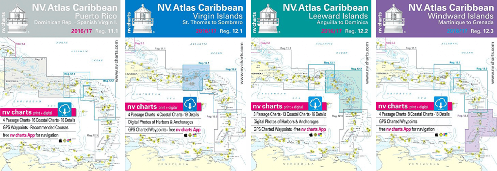 NV Atlas 11.1 - Puerto Rico, NV Atlas 12.1 - Virgin Islands, NV Atlas 12.2 - Leeward Islands, and NV Atlas 12.3 - Windward Islands