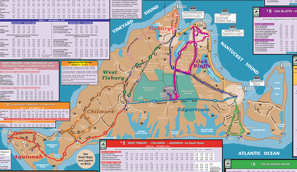 Martha's Vineyard Bus Map