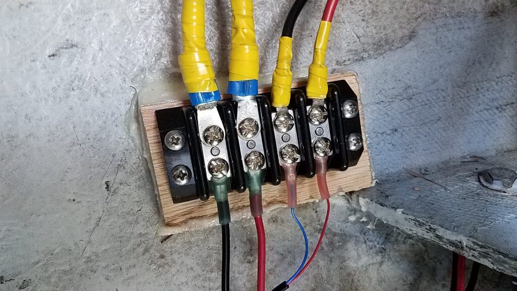 A newly installed terminal block.