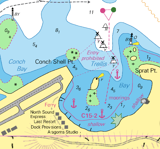 chart of Trellis Bay
